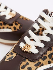 River Island Brown Leopard Print Lace-Up Trainers - Image 4 of 5