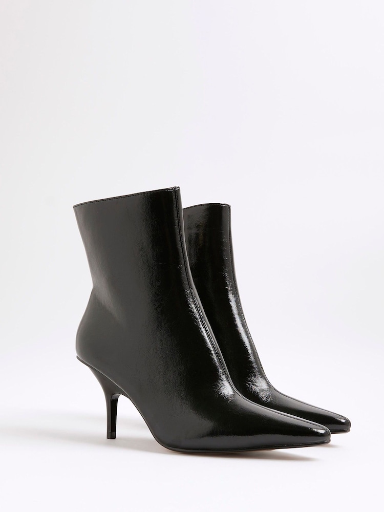 River Island Black Point Toe Heeled Ankle Boots - Image 2 of 5