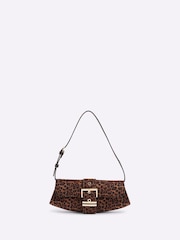 River Island Leopard Print Buckle Front Shoulder Bag - Imagen 2 de 6