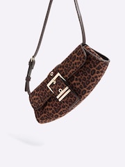 River Island Leopard Print Buckle Front Shoulder Bag - Imagen 4 de 6