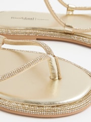 River Island Gold Embellished Twist Flat Sandals - Image 5 of 5