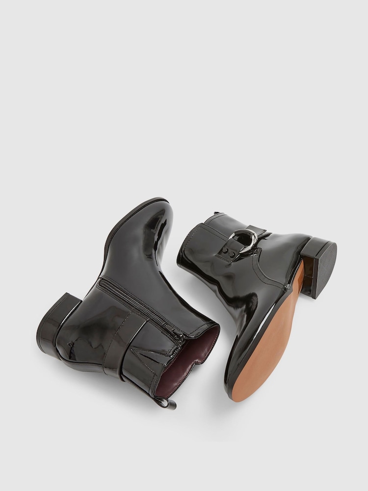 River Island Low Block Heels Buckle Boots - Imagem 6 de 6