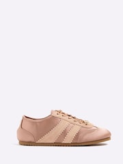 River Island Pink Slim Lace-Up Trainers - Image 1 of 6