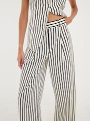 River Island Cream Stripe Wide Leg Trousers - Image 4 of 4