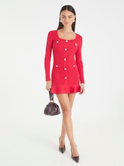 River Island Red Peplum Dress - Image 2 of 4