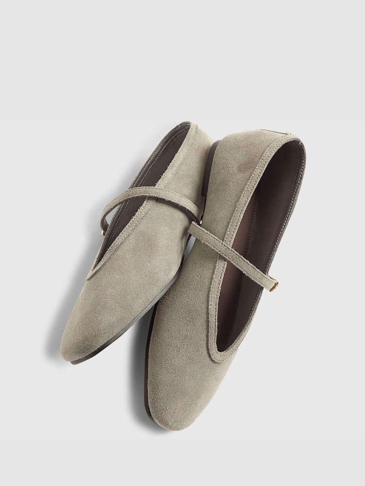 River Island Grey Studded Mary Jane Ballet Shoes - Image 5 of 5