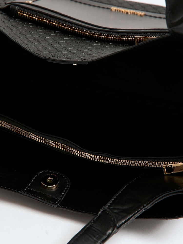 River Island Black Pocket Front Emboss Shopper Bag - Image 6 of 6 River Island Black Pocket Front Emboss Shopper Bag - Image 6 of 6