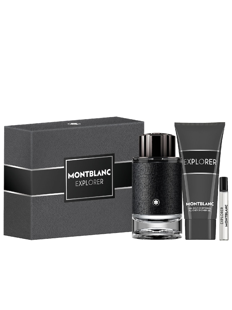 Montblanc Explorer Eau de Parfum 100ml, Shower Gel 100ml & Eau de Parfum 7.5ml Gift Set - Image 1 of 5 Montblanc Explorer Eau de Parfum 100ml, Shower Gel 100ml & Eau de Parfum 7.5ml Gift Set - Image 1 of 5