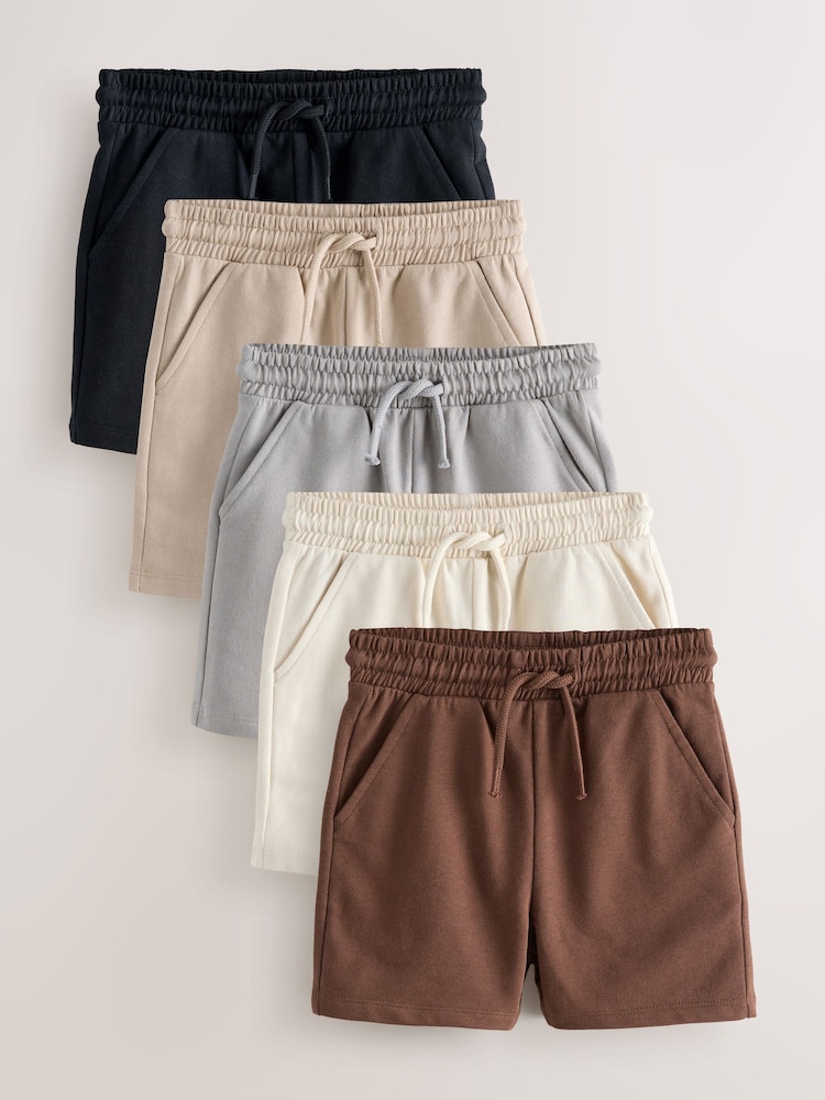 Chocolate Brown/Black/Stone/Grey - حزمة من 5 شورتات جيرسيه (3 شهور- 7 سنوات) - صورة 1 من 10 Chocolate Brown/Black/Stone/Grey - حزمة من 5 شورتات جيرسيه (3 شهور- 7 سنوات) - صورة 1 من 10