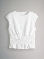 The Set Black/White/Brown 3 Pack Shirred Grown On Sleeve T-Shirts - Image 2 of 6