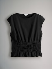 The Set Black/White/Brown 3 Pack Shirred Grown On Sleeve T-Shirts - Image 4 of 6