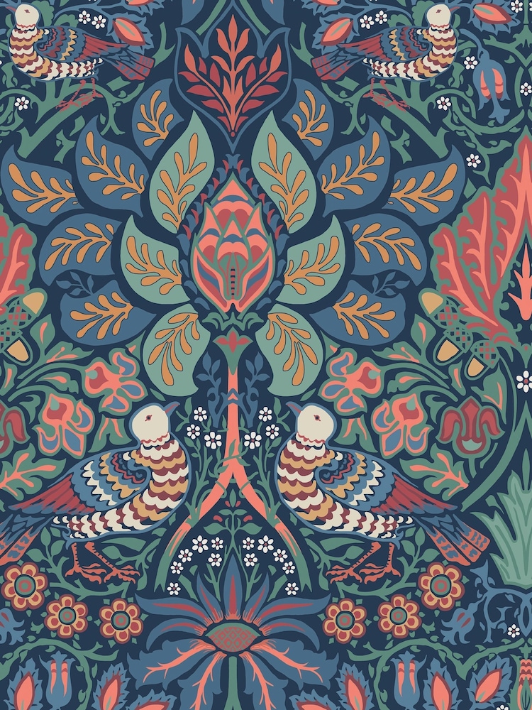 William Morris At Home Midsummer Dove and Rose 10M Wallpaper - Image 2 of 5