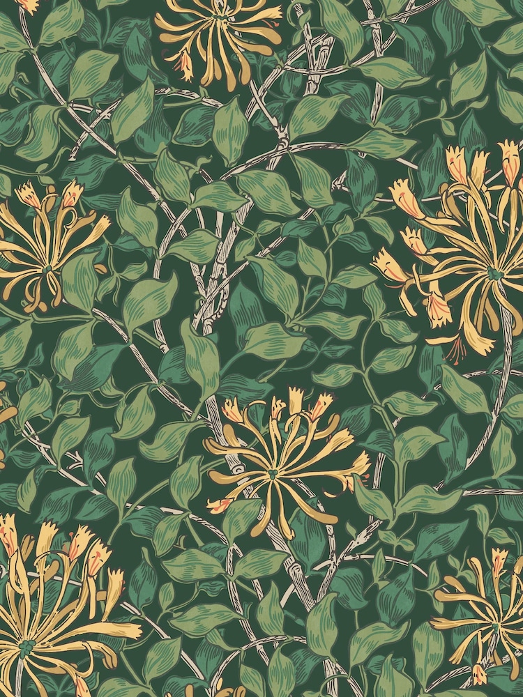 William Morris At Home Verde Honeysuckle 10M Wallpaper - Image 2 of 4