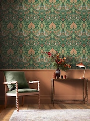 William Morris At Home Woodland Dove and Rose 10M Wallpaper - Image 1 of 5