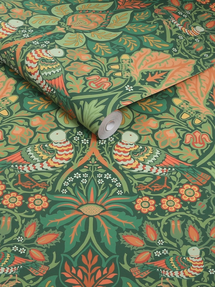William Morris At Home Woodland Dove and Rose 10M Wallpaper - Image 5 of 5