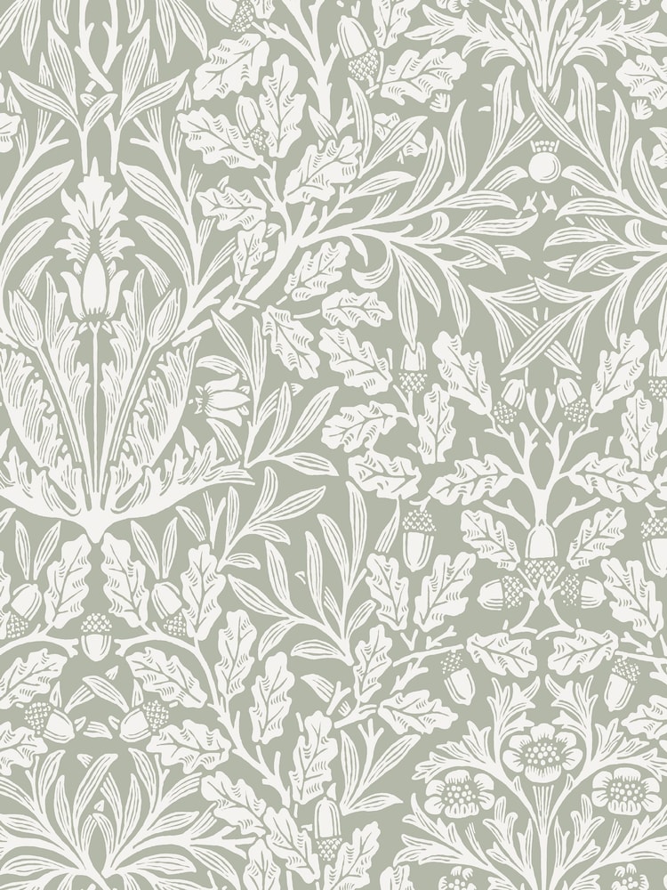 William Morris At Home Sage Acorn 10M Wallpaper - Image 2 of 4 William Morris At Home Sage Acorn 10M Wallpaper - Image 2 of 4