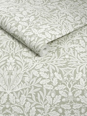 William Morris At Home Sage Acorn 10M Wallpaper - Image 4 of 4