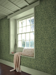 William Morris At Home Garden Green Acorn 10M Wallpaper - Image 1 of 4