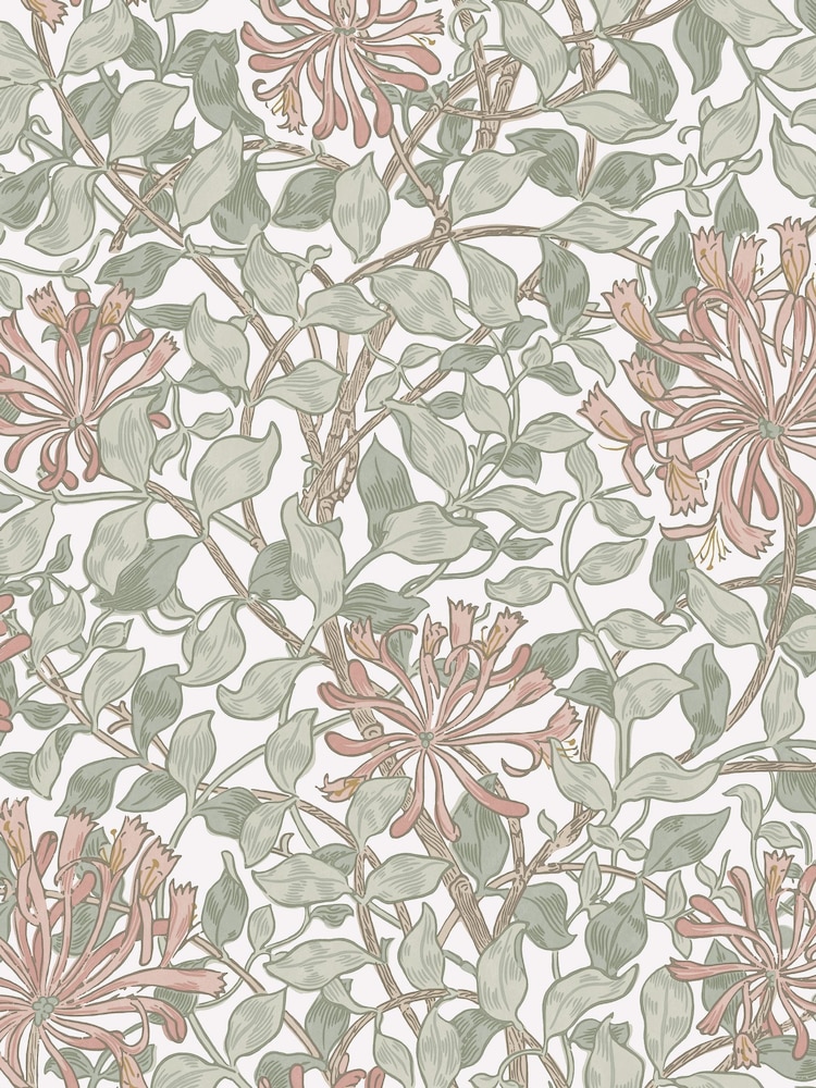 William Morris At Home Maytime Honeysuckle 10M Wallpaper - Image 2 of 4