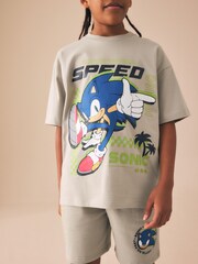 石色 - 索尼克T恤和短裤套装（3-16岁） - 图片1 / 8