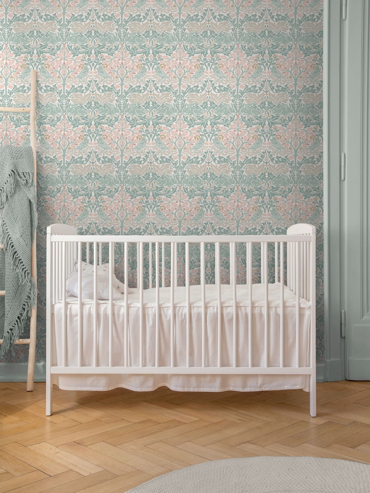 William Morris At Home Lullaby Blue Brother Rabbit 10M Wallpaper - Image 1 of 6