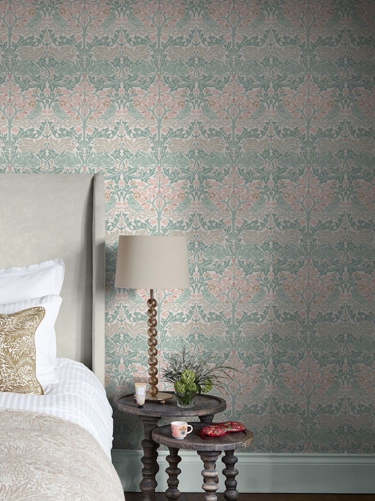 William Morris At Home Lullaby Blue Brother Rabbit 10M Wallpaper - Image 2 of 6
