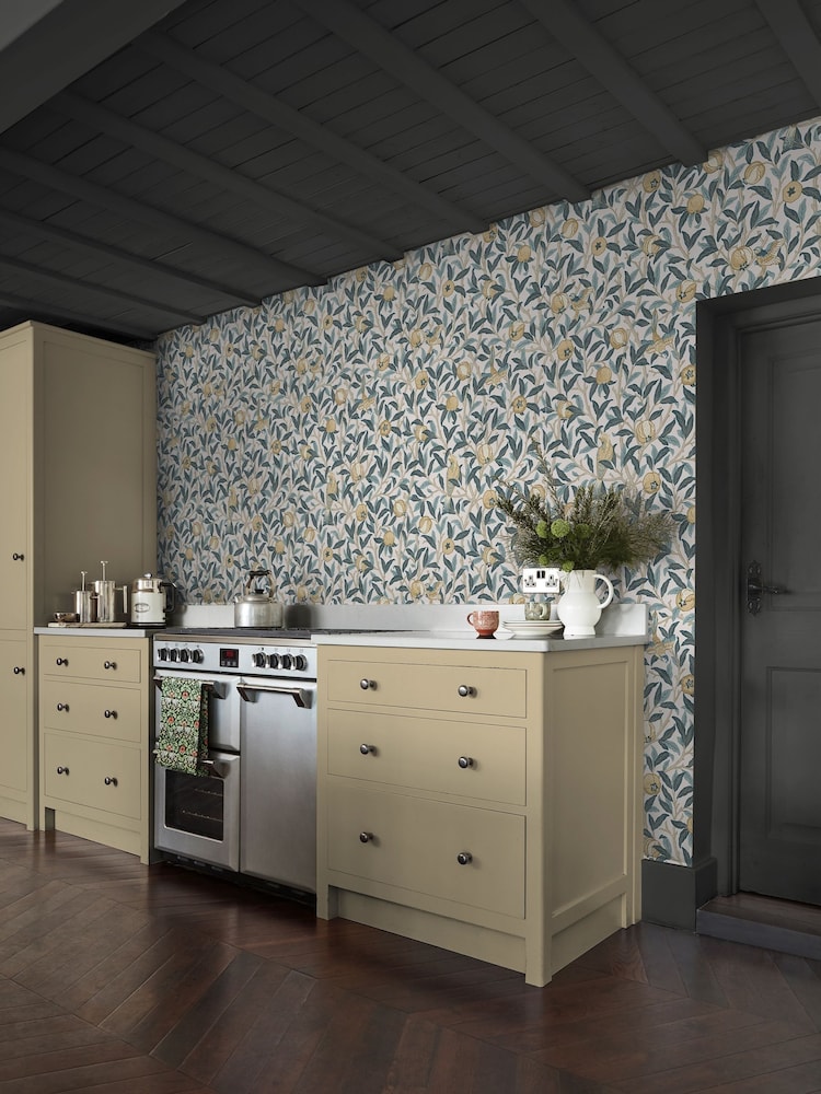 William Morris At Home Cloudy Blue Bird and Pomegranate 10M Wallpaper - Image 1 of 4