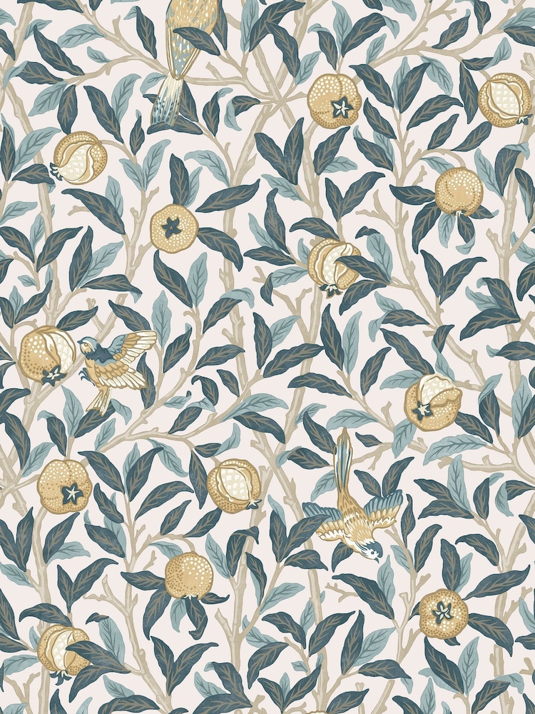 William Morris At Home Cloudy Blue Bird and Pomegranate 10M Wallpaper - Image 2 of 4