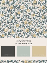 William Morris At Home Cloudy Blue Bird and Pomegranate 10M Wallpaper - Image 3 of 4