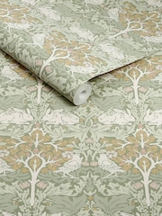 William Morris At Home Sage Brother Rabbit 10M Wallpaper - Image 5 of 5