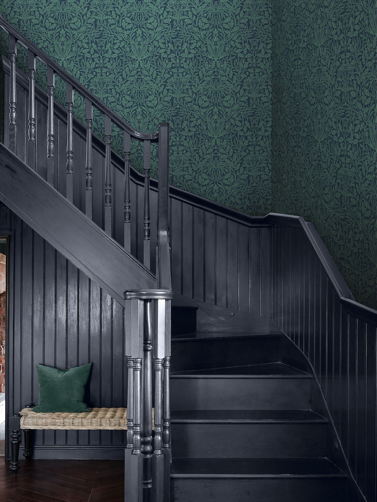 William Morris At Home Heritage Blue Acorn 10M Wallpaper - Image 1 of 4