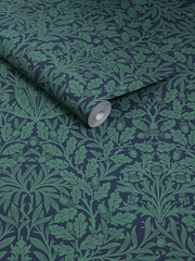 William Morris At Home Heritage Blue Acorn 10M Wallpaper - Image 4 of 4