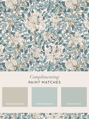 William Morris At Home Dusk Blue Honeysuckle 10M Wallpaper - Image 3 of 4