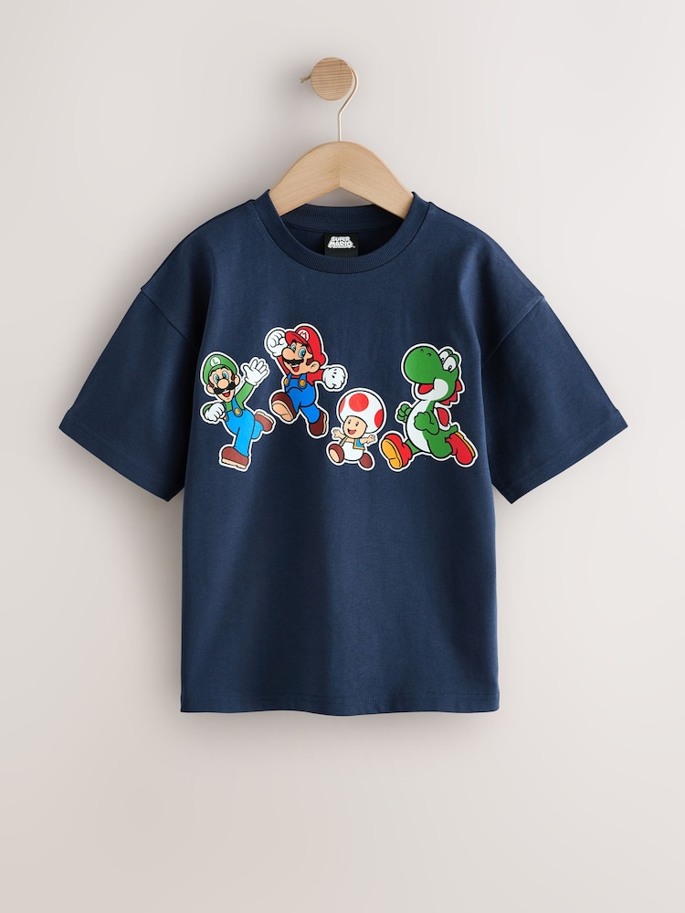 Navy Mario Gaming T-Shirt (3-16yrs) - Image 1 of 4