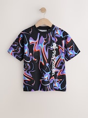 Black/Multi Cotton Playstation Short Sleeve T-Shirt (3-16yrs) - Image 1 of 4
