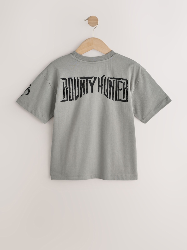 Charcoal Grey Mandalorian Short Sleeve T-Shirt (3-16yrs) - Image 2 of 4 Charcoal Grey Mandalorian Short Sleeve T-Shirt (3-16yrs) - Image 2 of 4