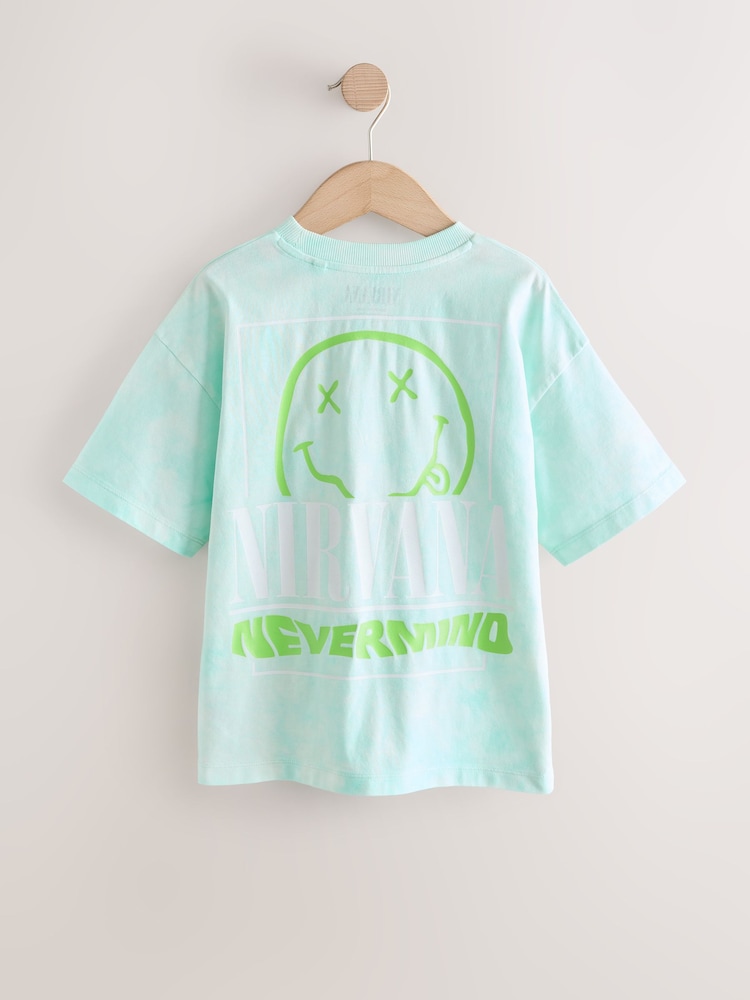 Blue Tie Dye Nirvana Band T-Shirt (3-16yrs) - Image 1 of 4