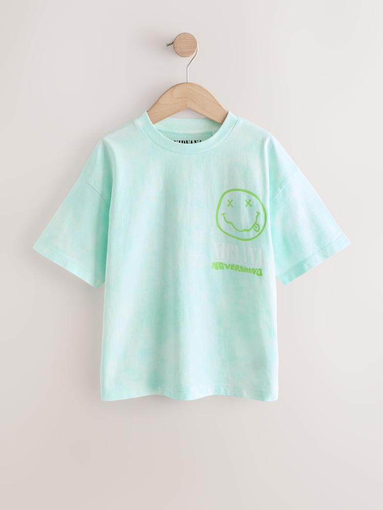 Blue Tie Dye Nirvana Band T-Shirt (3-16yrs) - Image 2 of 4