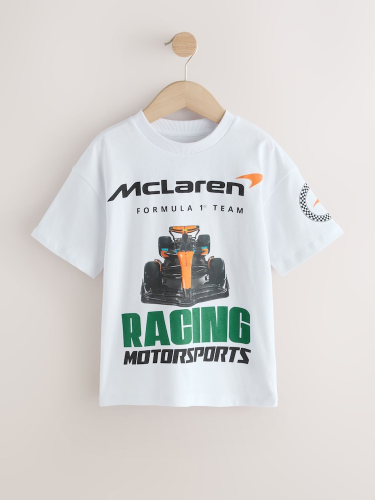 Alb - McLaren Short Sleeve T-Shirt (3-16yrs) - Imaginea 1 din 4 Alb - McLaren Short Sleeve T-Shirt (3-16yrs) - Imaginea 1 din 4
