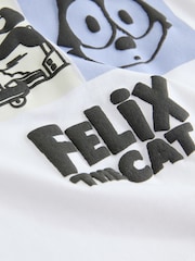 Alb - Felix Cat Short Sleeve T-Shirt (3-16yrs) - Imaginea 3 din 4