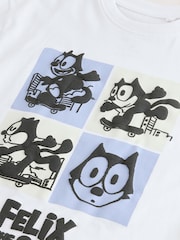 Alb - Felix Cat Short Sleeve T-Shirt (3-16yrs) - Imaginea 4 din 4