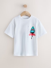 Alb Back Imprimeu - Jaws T-Shirt (3-16yrs) - Imaginea 1 din 4