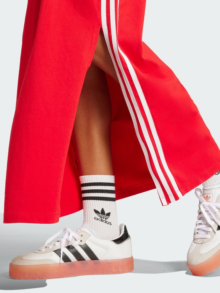 Buy adidas Originals Red Adicolor 3-Stripes Tank Maxi Dress from