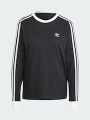 adidas Originals Black Adicolor 3-Stripes Regular Long Sleeve T-Shirt - Image 5 of 5