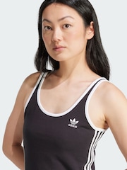 adidas Originals Black Adicolor 3-Stripes Tank Maxi Dress - Image 3 of 5