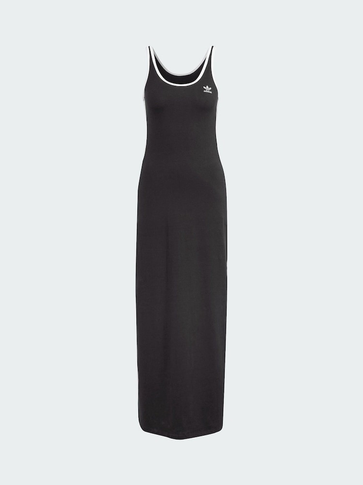 adidas Originals Black Adicolor 3-Stripes Tank Maxi Dress - Image 5 of 5