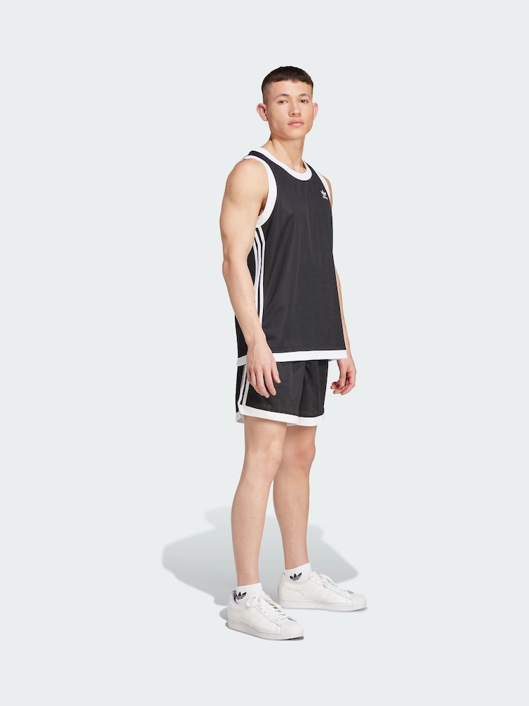 adidas Originals Black Mock Eyelet Shorts - Image 1 of 5