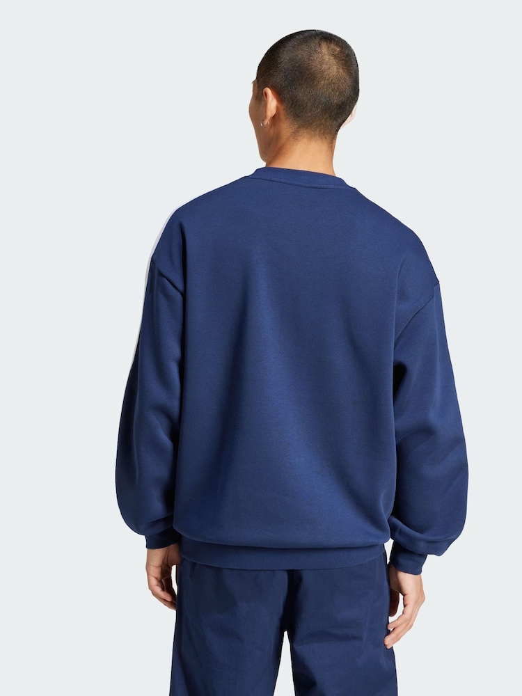 adidas Originals Blue Adicolor Oversized Crew Sweatshirt - Image 2 of 5