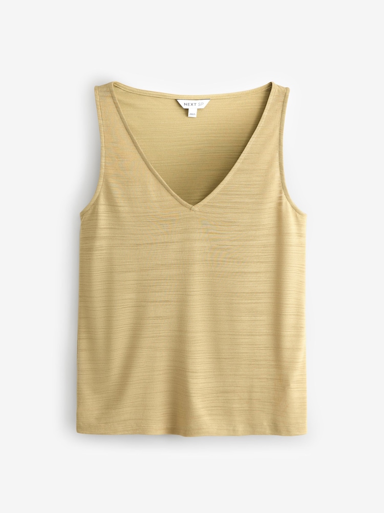 Brown/ Mink Sleeveless V-Neck Vest - Image 1 of 1