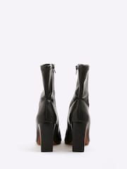 River Island Black Wide Fit Square Heel Stretch Boots - Image 3 of 6